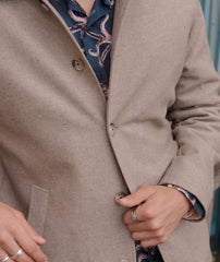 Oatmeal Wool-Blend Jacket