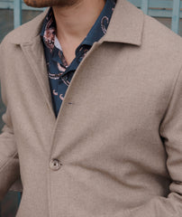 Oatmeal Wool-Blend Jacket