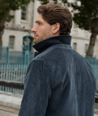 Cotton Corduroy Jacket in Steel Blue, Olive