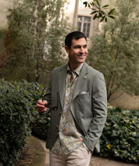 Modern Cut Jacket in Sage and Blue