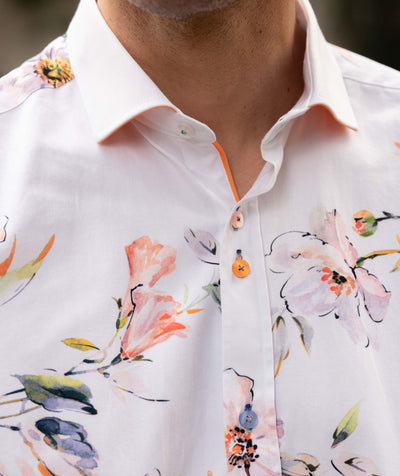 Men's Long Sleeve Floral Print Shirt