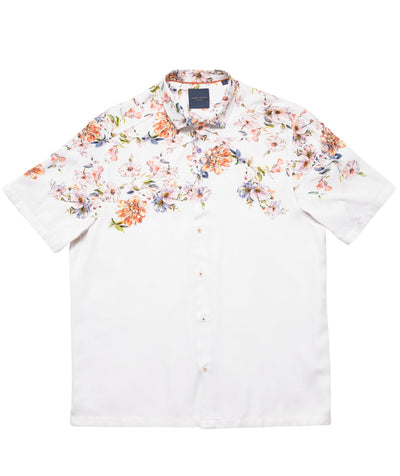 Floral Accent White Shirt
