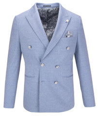 Sophisticated Double-Breasted Light Blue Jacket