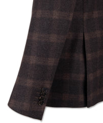 Brown Checked Jacket with Floral Lining