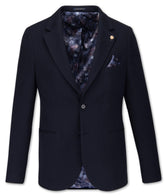 Modern Fit Navy Jersey Blazer