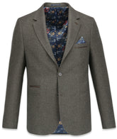Wool Blend Jacket in Sage, Navy and Oatmeal