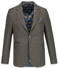 Wool Blend Jacket in Sage, Navy and Oatmeal
