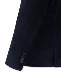 Velvet Jacket in Deep Olive, Navy