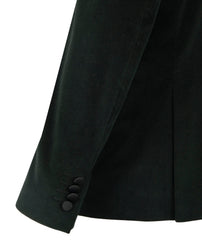 Velvet Jacket in Deep Olive, Navy