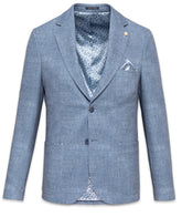 Printed Jersey Blazer with Coconut Buttons