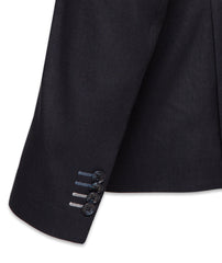 Linen Blend Blazer with Highlight Stitching