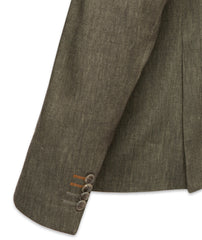Linen Blend Blazer with Highlight Stitching