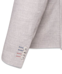 Linen Blend Blazer with Highlight Stitching