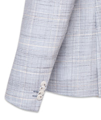 Soft Melange Check Light Blue Blazer