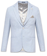 Cotton Blend Herringbone Jersey Blazer