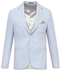 Cotton Blend Herringbone Jersey Blazer