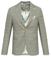 Green Prince of Wales Check Jersey Blazer