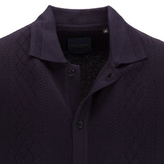 Pure Cotton Pointelle Patterned Knitted Button Through Short Sleeve Shirt