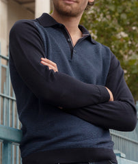 Braided Weave Knit with Collar and Buttons