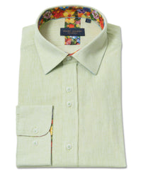 Men's Linen Blend Long Sleeve Shirt