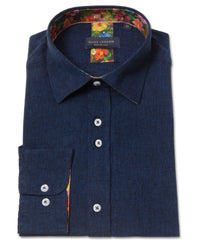 Men's Linen Blend Long Sleeve Shirt