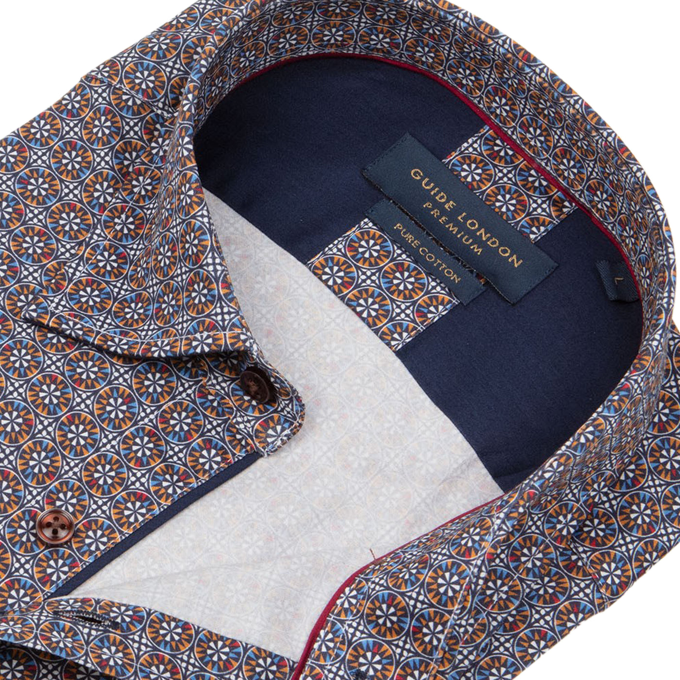 Modern Geometric Long Sleeve Cotton Shirt