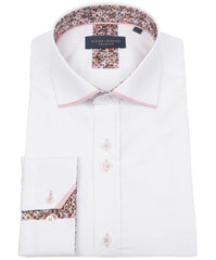 Long Sleeve Panelled Collar End on End Shirt