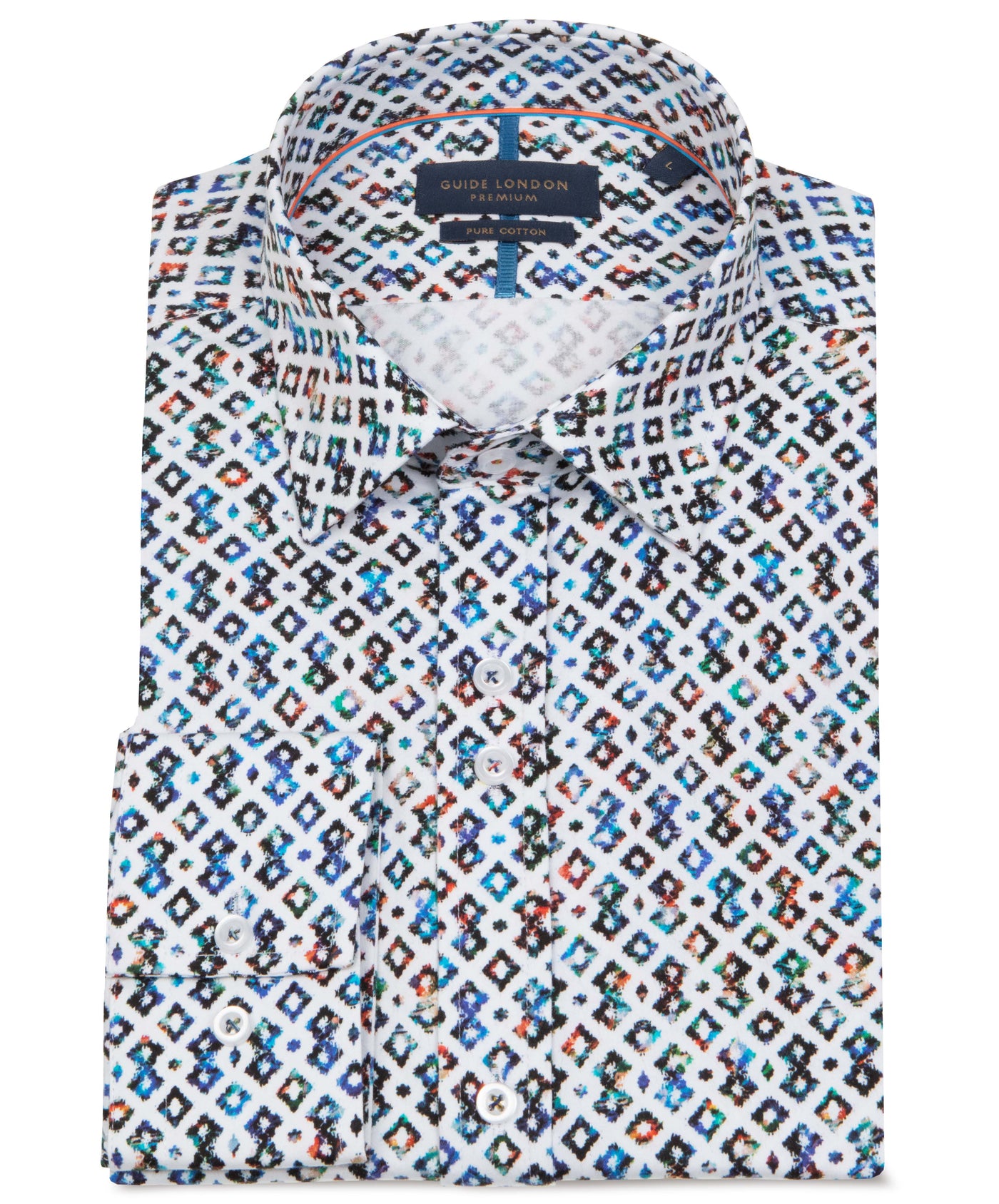 Stand Out in Style: Fun and Vibrant Men's Cotton Geometric Shirt
