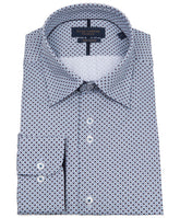 Stylish Blue & White Geometric Shirt