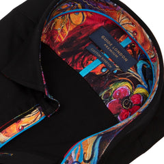 Men's Cotton Blend Shirt with Bold Floral Accents