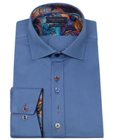 Men's Cotton Blend Shirt with Bold Floral Accents