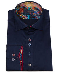 Men's Cotton Blend Shirt with Bold Floral Accents