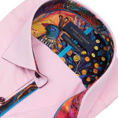 Men's Cotton Blend Shirt with Bold Floral Accents