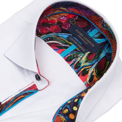 Men's Cotton Blend Shirt with Bold Floral Accents