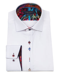 Men's Cotton Blend Shirt with Bold Floral Accents