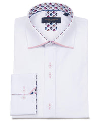 Versatile Long Sleeve Cotton Blend Shirt with Contrast Details
