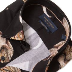 Elephant Pattern on Black Shirt