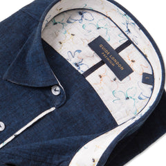 Linen Cotton Blend Solid Colour Long Sleeve Shirt