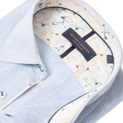 Linen Cotton Blend Solid Colour Long Sleeve Shirt