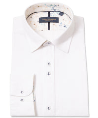 Linen Cotton Blend Solid Colour Long Sleeve Shirt