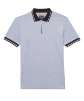 Soft Jersey Polo with Striped Knitted Collar