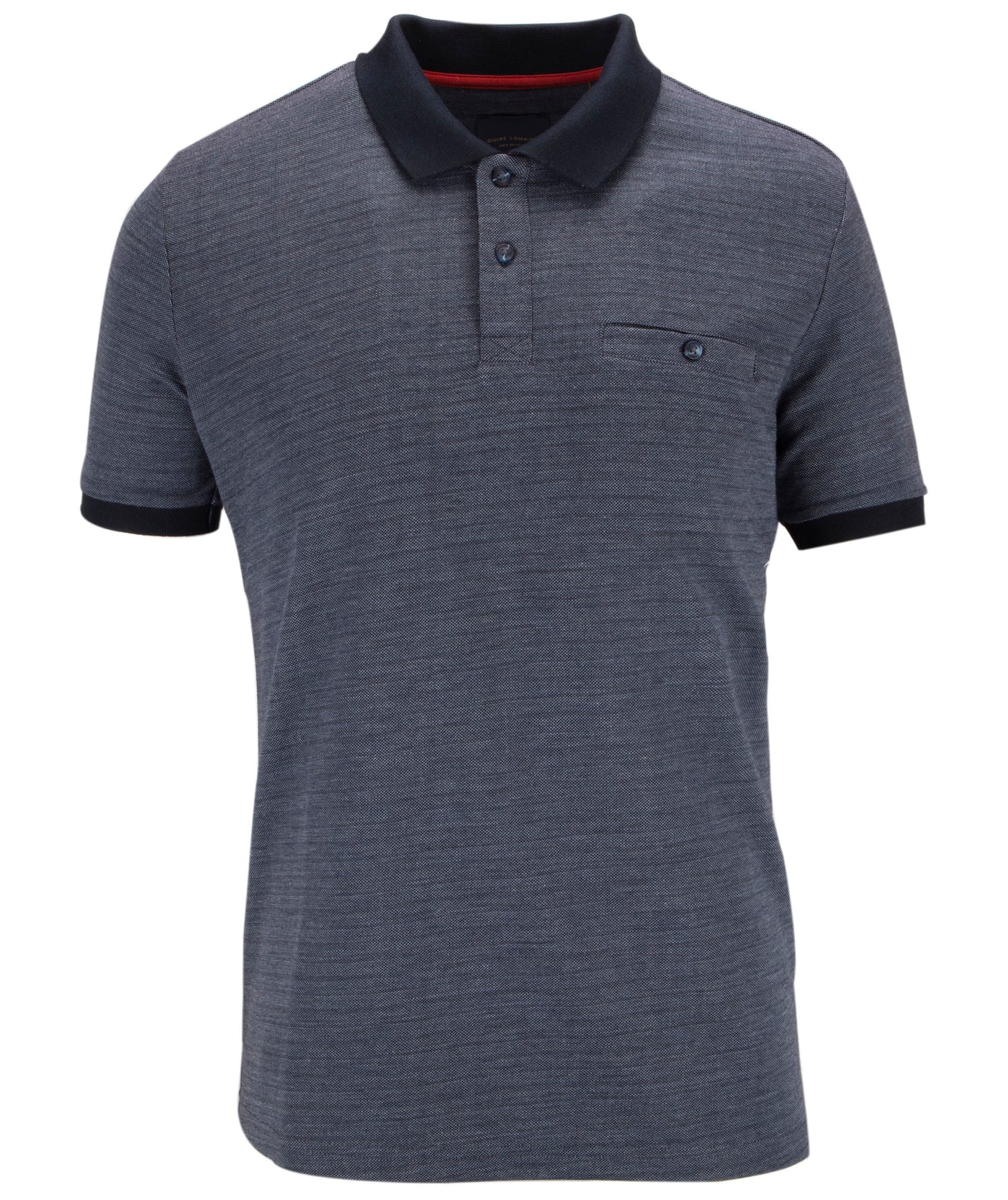 Navy Polo Shirt with Skull Detailing