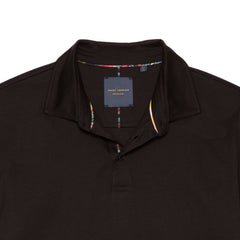 Long sleeve jersey polo made with mercerized cotton