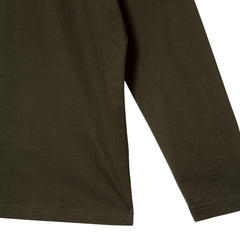 Long sleeve jersey polo made with mercerized cotton