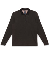 Men's Black Herringbone Half-Zip Jersey