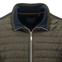 ZIP THRU QUILTED FRONT SWEAT