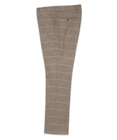 Men's Check Wool Blend Herringbone Trousers