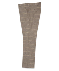 Men's Check Wool Blend Herringbone Trousers