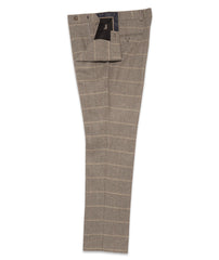 Men's Check Wool Blend Herringbone Trousers