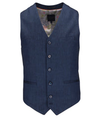 Olive Linen Blend Waistcoat